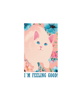 Vintage cat minta fehér pólón