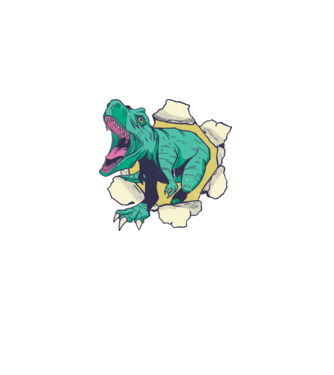 T-rex 3D minta fekete pólón
