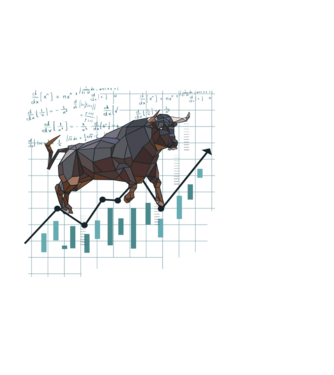 Bull Stock Chart minta fekete pólón