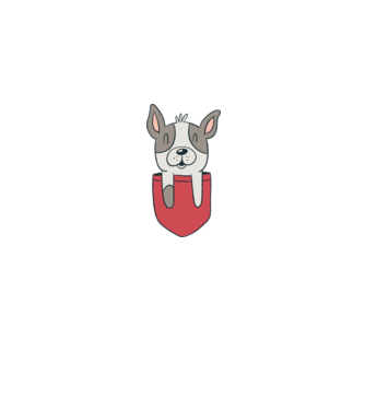 Cuki Francia Bulldog zseb minta farmerkék pólón