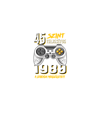 GAMER szint teljesítve 45. 1980 minta fekete pólón