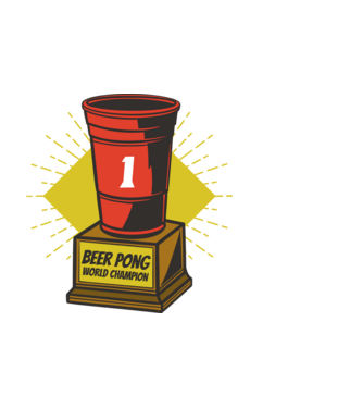 Beer pong világbajnok minta fekete pólón