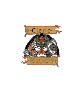 Fantasy Cleric minta fekete pólón