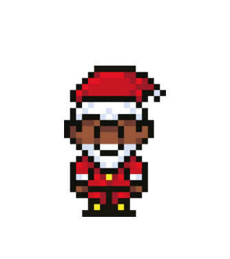 8bit pixel Mikulás minta fehér pólón