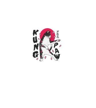Karate Macska minta fehér pólón
