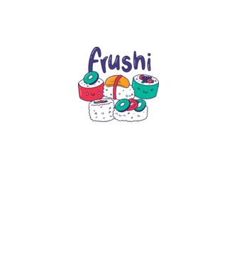 Frushi minta szürke/fekete pólón