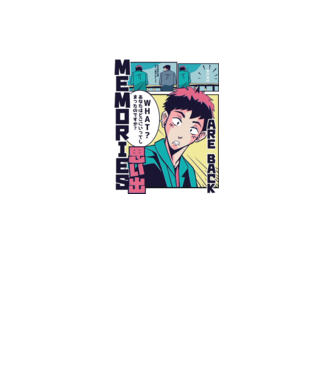 Anime Vaporwave Képregény minta fehér pólón