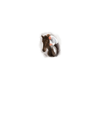 Lovas ölelés minta fekete pólón