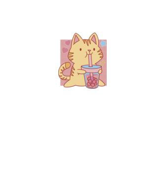 Bubble tea cica minta fehér pólón