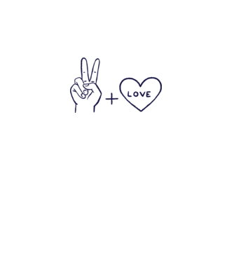 Peace + Love minta fehér pólón