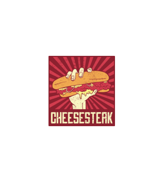 Sajt steak minta fekete pólón