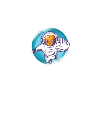 Alien Űrhajós minta fekete pólón