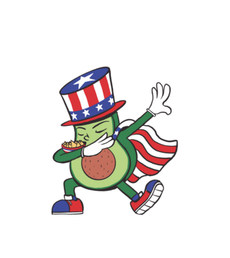 USA Avokádó DAB minta fehér pólón