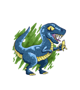 Banana Raptor minta fehér pólón