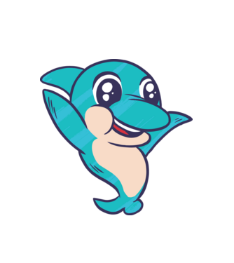 Cuki delfin minta fehér pólón