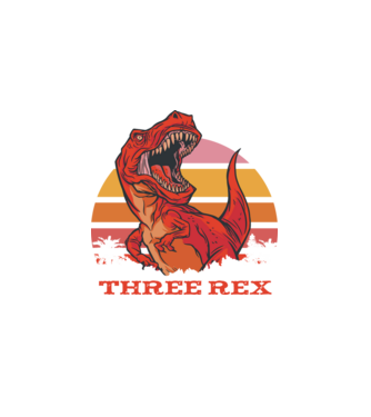 T Rex minta fekete pólón