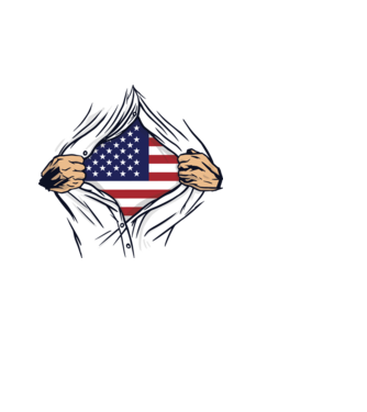 USA minta fehér pólón