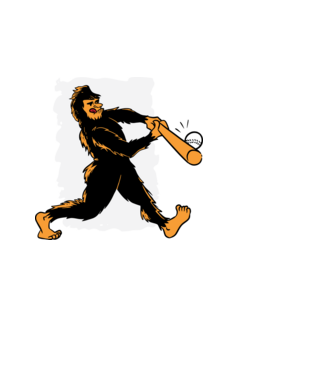 Baseball Big Foot minta fehér pólón