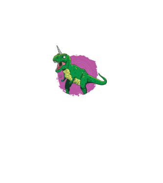T-rex Unikornis minta fekete pólón