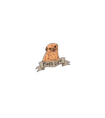 Mopsz élet minta fekete pólón