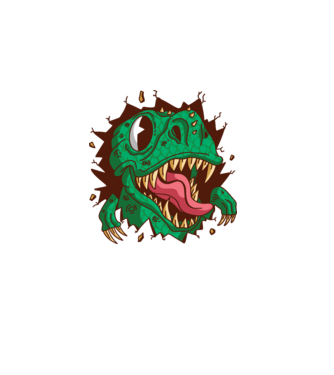 Elbukkanó trex minta szürke pólón