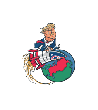 Trump bomba minta fehér pólón