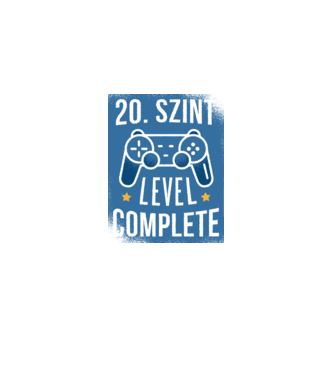20. szint level completed minta fekete pólón