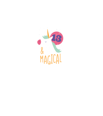 I'm 13 and Magical Unikornis minta fekete pólón