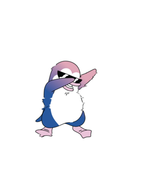 Dabbing Pingvin minta sötétkék pólón