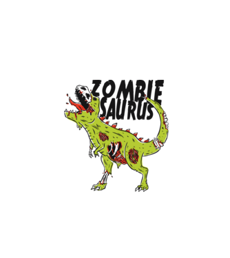 Zombiesaurus - Zombi Dinószaurusz minta fehér pólón