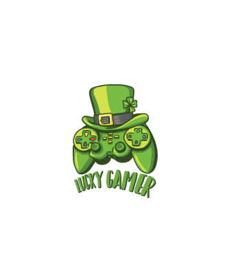 Szerencsés Gamer minta fekete pólón