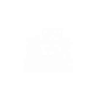 Never Forget Kitty minta fekete pólón