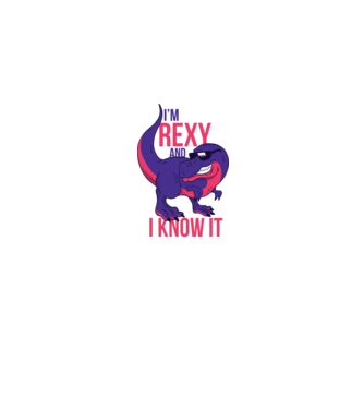 I'm Rexy and I know it - vicces Dinoszaurusz póló minta szürke pólón