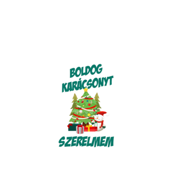 Boldog Karácsonyt Szerelmem minta fekete pólón