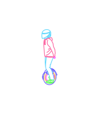 Neon unicycle minta fekete pólón