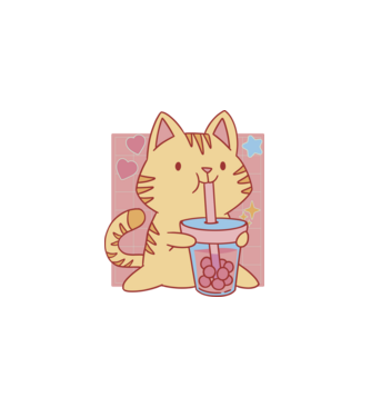 Bubble tea cica minta fehér pólón