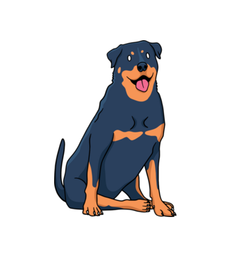 Rottweiler minta fehér pólón
