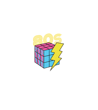 I love the 80s Rubik kocka minta fekete pólón