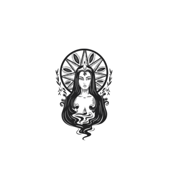 Dark Art Nouveau minta fehér pólón