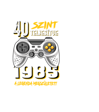GAMER szint teljesítve 40. 1985 minta fekete pólón