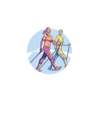 Nordic Walking minta fehér pólón