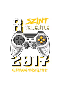 GAMER szint teljesítve 8. 2017 minta fekete pólón