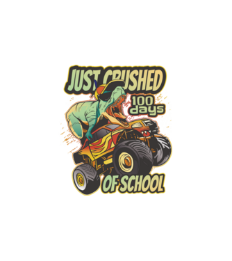 Dino Monstertruck School Iskola minta fehér pólón