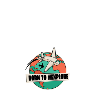 Born To Explore minta fehér pólón