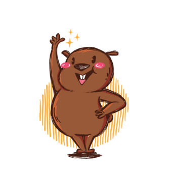 Vicces Wombat minta fehér pólón