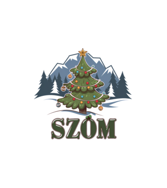 Karácsonyi Fa-szom minta fehér pólón