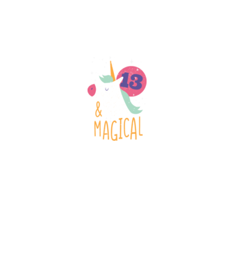 I'm 13 and Magical Unikornis minta fekete pólón