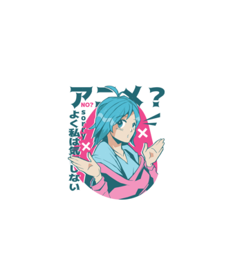 Anime póló minta fehér pólón