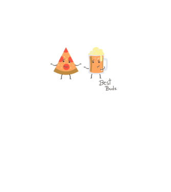 Best Buds - Pizza + Beer minta világoskék pólón