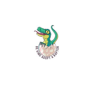 Be kind adopt a Raptor dinoszaurusz póló minta homokszín pólón